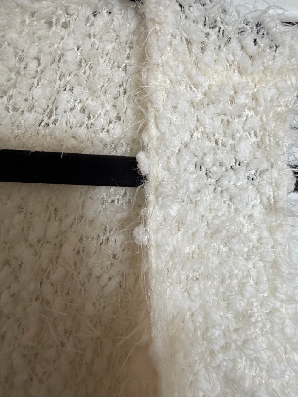Alya Cream Fuzzy Open-Front Sleeveless Cardigan Vest - Picture 3 of 4